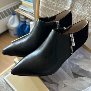 Michael Kors Clara suede and leather ankle booties 3 inch heels